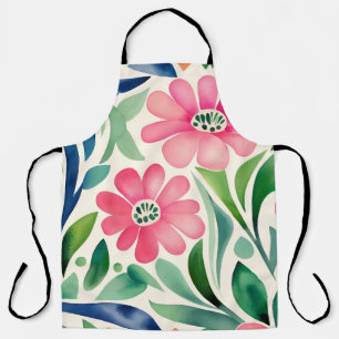 Tablier Fleurs d'aquarelle rose Art
