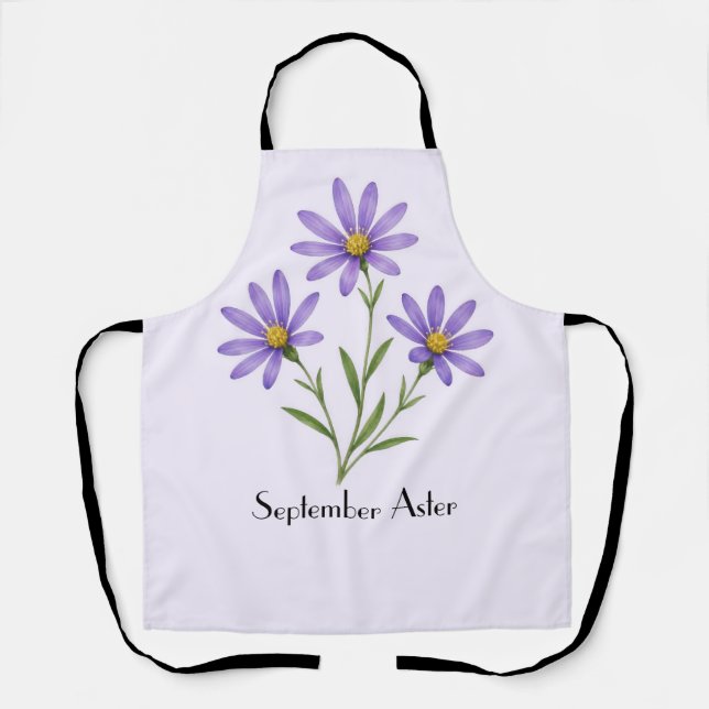 Tablier Fleurs d'aster de septembre  (Recto)