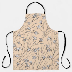 Tablier fleurs de cloches motifs transparentes pastel