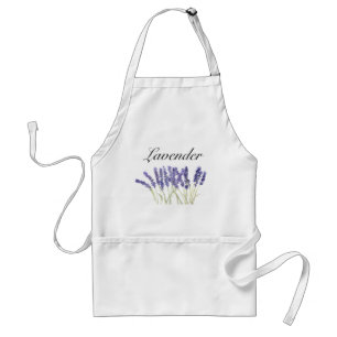 Tablier Fleurs de lavande aquarelle herbes violet chic