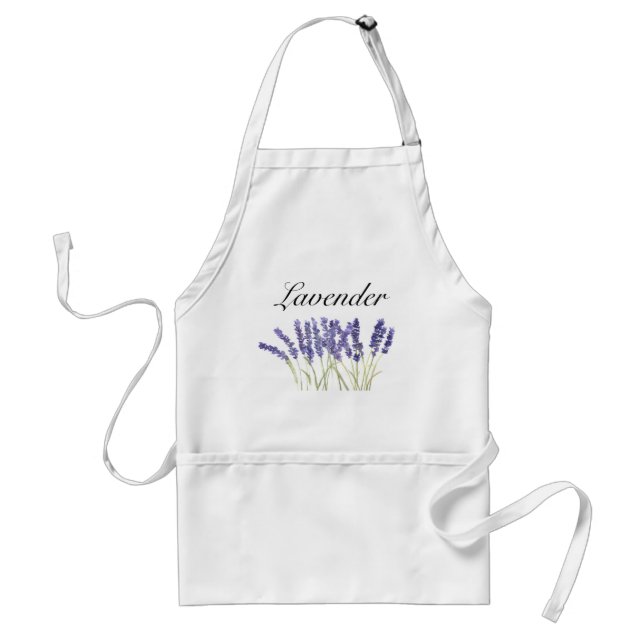 Tablier Fleurs de lavande herbes d'aquarelle violet chic (Devant)