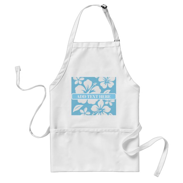 Tablier Fleurs de plage bleu tropical (Devant)
