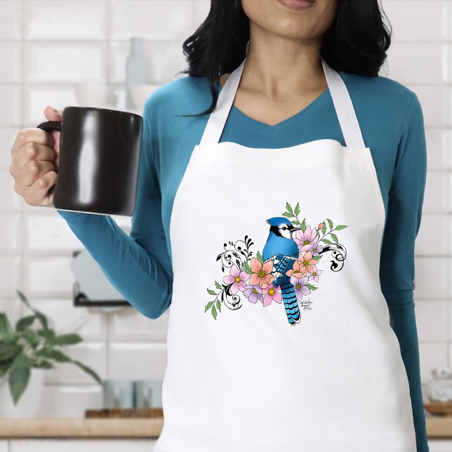 Tablier Fleurs de printemps bleu Jay (Créateur téléchargé)