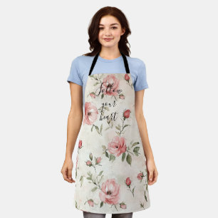 Tablier Fleurs de roses roses