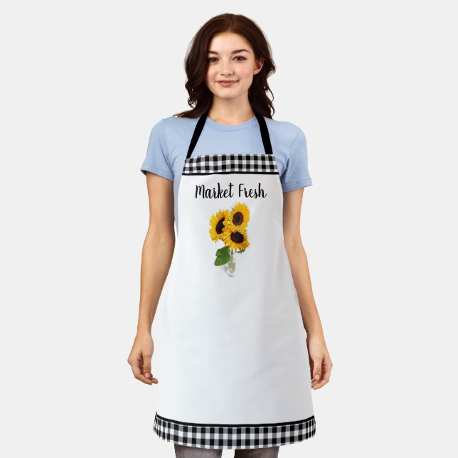 Tablier Fleurs de soleil fraîches du marché d'Apron (Porté)