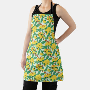 Tablier Fleurs d'eucalyptus jaune