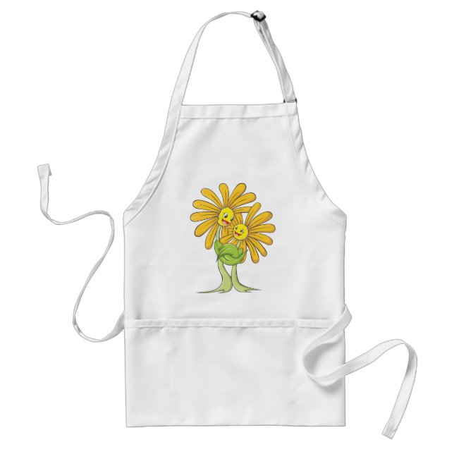 Tablier Fleurs faites sur commande de bande dessinée (Devant)