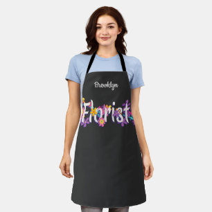 Tablier Fleurs fleuristes typographie moderne T-shirt
