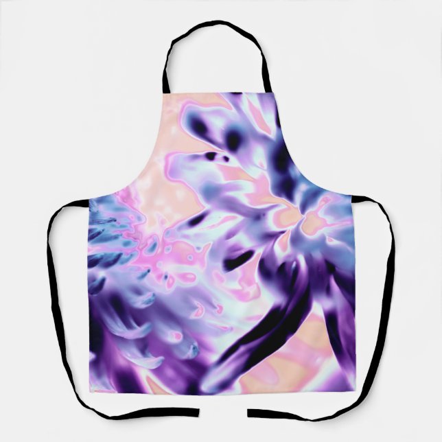 Tablier Fleurs florissantes violettes sur toute l'impressi (Recto)