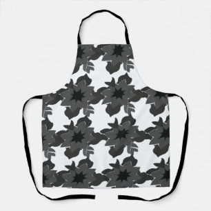 Tablier Fleurs Gris Noir Floral