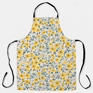 Tablier Fleurs jaunes : moderne floral sans soudure.