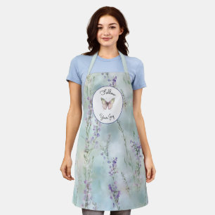 Tablier Fleurs Lavande Jolies Romantiques Papillon Joie