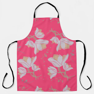 TABLIER FLEURS, ROSE