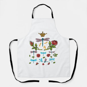 Tablier fleurs roses