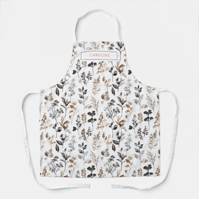 Tablier Fleurs sauvages personnalisés (Recto)