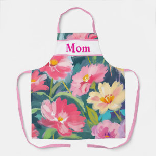 Tablier Fleurs sur bleu