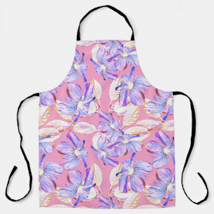 Tablier Fleurs violettes : Aquarelle Élégance Florale.