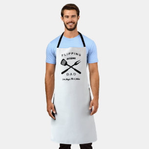 Tablier Flime papa génial   Cadeau BBQ Nom personnalisé