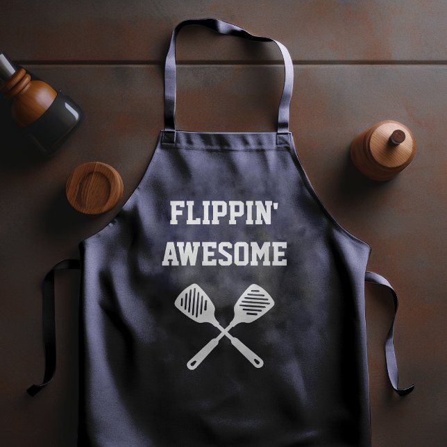 Tablier Flippin fantastique Spatule drôle Marine Blue Gril (Créateur téléchargé)