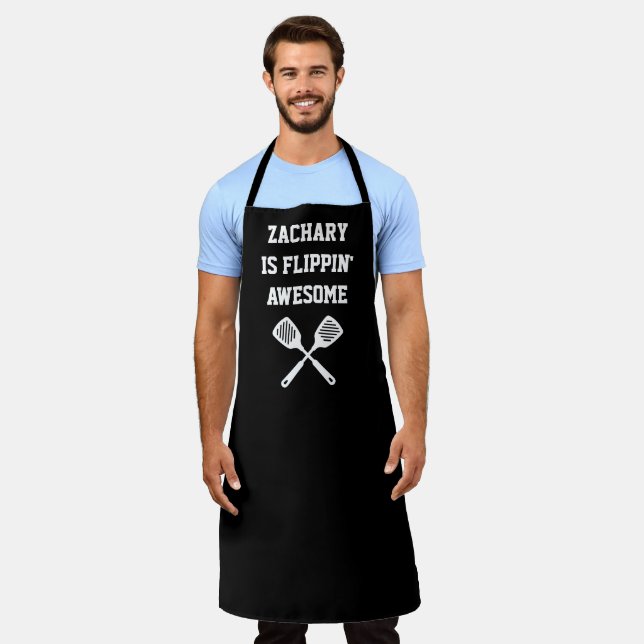 Tablier Flippin personnalisé Awesome Spatula Black (Porté)