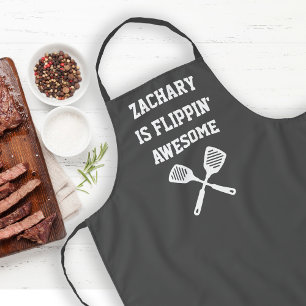 Tablier Flippin personnalisé Awesome Spatula Grey