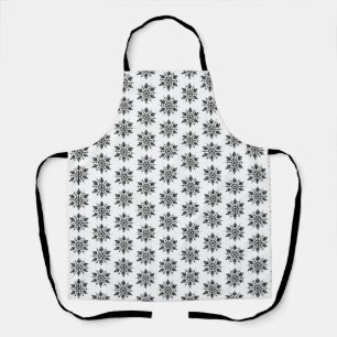 Tablier Flocon de neige minimaliste noir et blanc