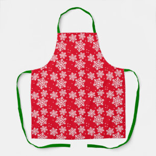 Tablier Flocon de Noël motif rouge