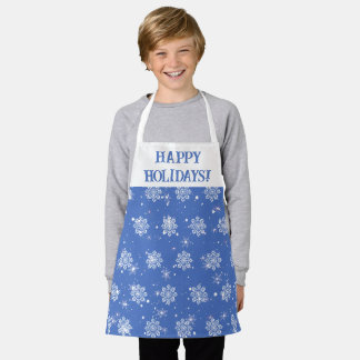 Tablier Flocons de neige bleus et blancs personnalisés pet