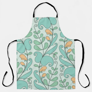 Tablier Floral Abstrait : Motif Vintage sans fil