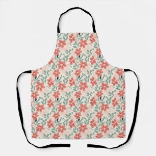 Tablier Floral coloré aux fleurs rose, verte et bleue