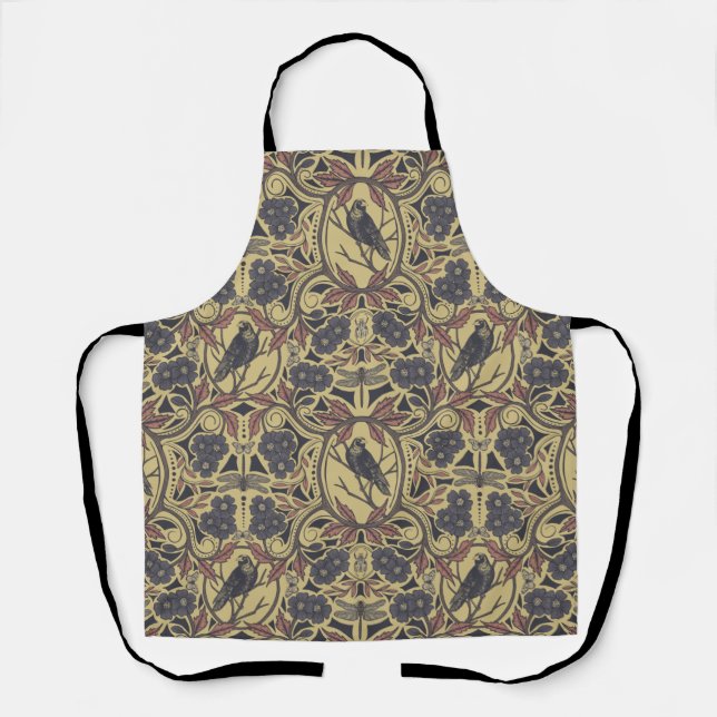 Tablier Floral de mauve, de tan et de gris de Corbeau et d (Recto)