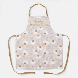 Tablier floral élégant personnalisé pour grand-mèr