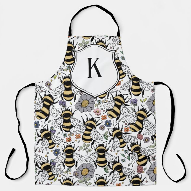 Tablier Floral Monogram Bumble Bee (Recto)