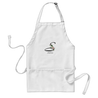 Tablier Floral Monogram letter S Retirement Apron