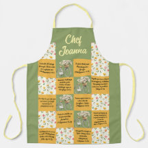 Tablier floral multilingue personnalisé