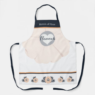 Tablier Floral Pastel Blush Peach Maid of Honor Apron