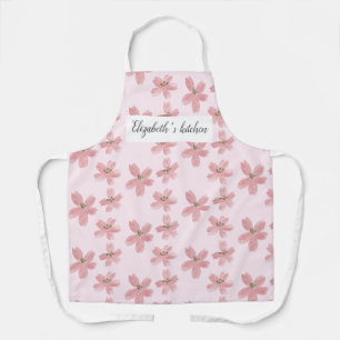Tablier floral personnalisé - Nom personnalisé
