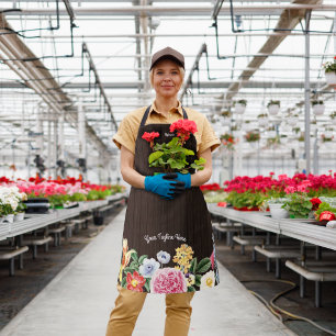 Tablier Floral Shop Florist Fleur Bordure foncée