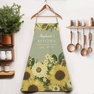 Tablier Floral Sunflower Country Nom de la femme Apron