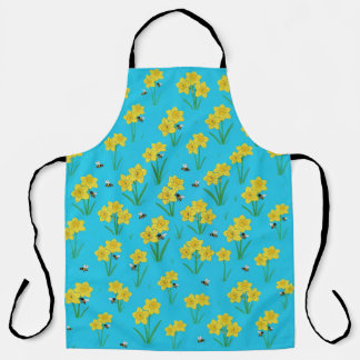 Tablier floral vintage avec jonquilles de printemp