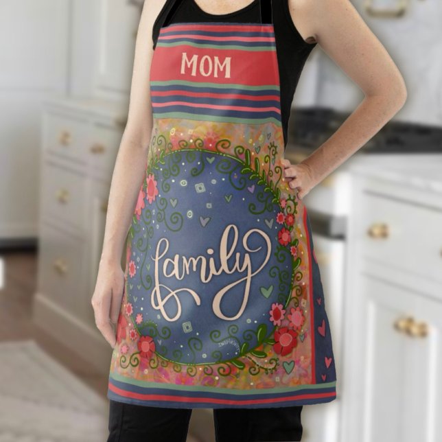 Tablier Floral Whimsical Custom Family Inspirivity (Créateur téléchargé)