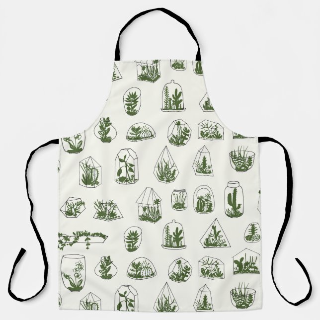 Tablier Florarium Succulent : Conception géométrique Vinta (Recto)