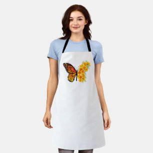 Tablier Flower Butterfly with Yellow California Poppy