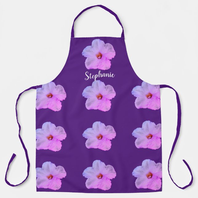 Tablier Flowgirl Mariage rose violet (Recto)