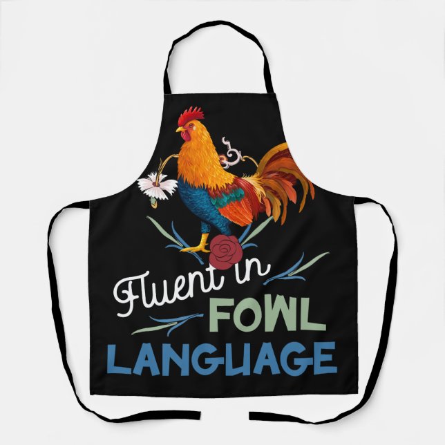 Tablier Fluide En Fowl Langue Amusante Nouveauté Crazy Chi (Recto)