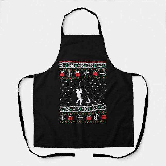 Tablier Fly Fishing Fish Ugly Christmas Sweater Xmas (Recto)