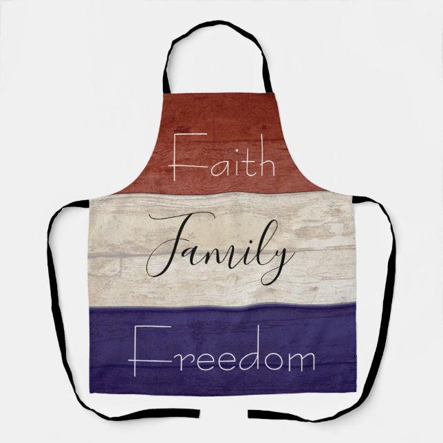 Tablier Foi liberté de famille bois patriotique (Recto)