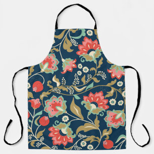 Tablier Folk Floral Colorful : Main Tirée Sans Seamless
