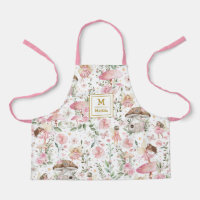 Forêt magique Fée Rose Floral Jardin Monogramme