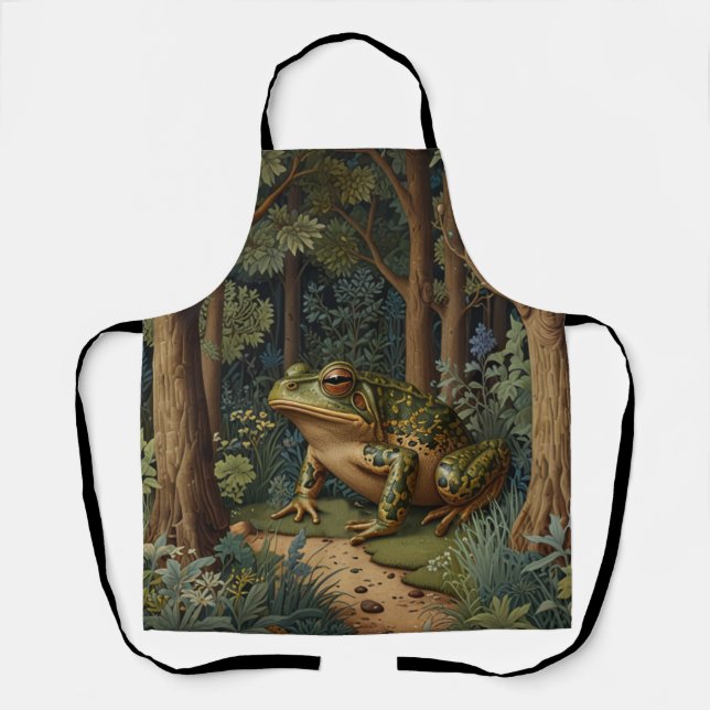 Tablier Forêt vintage de grenouilles à saumons (Recto)